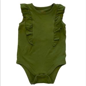 Cat & Jack olive green ruffle onesie